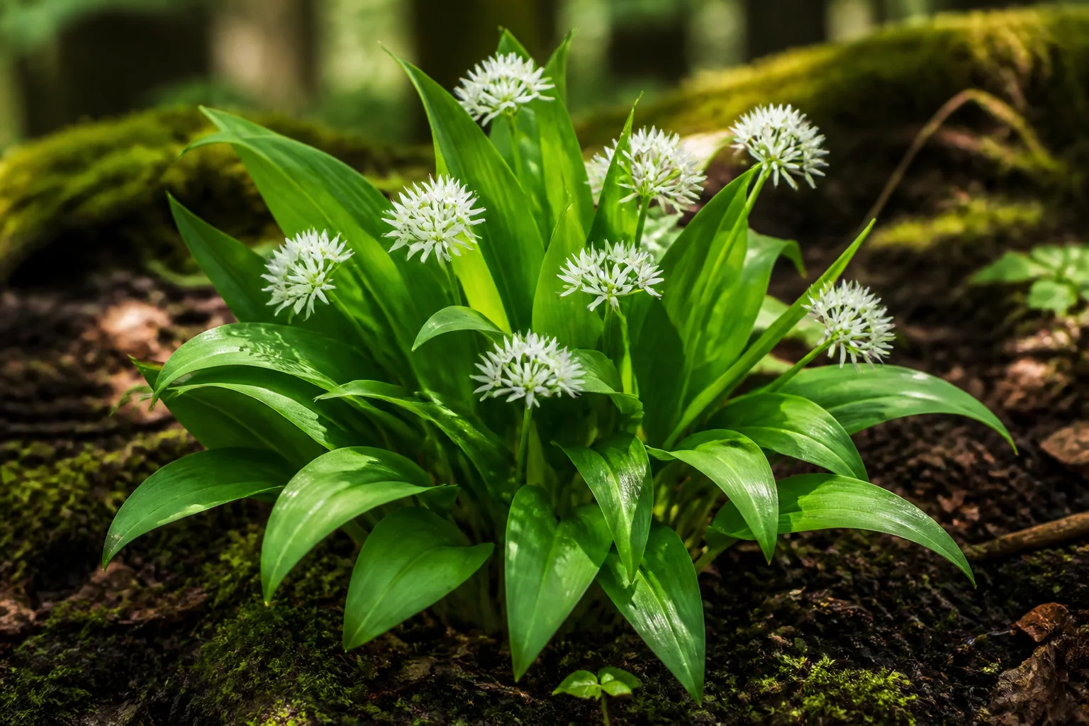 Ail des ours en fleurs dans la foret