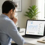 Homme analysant ses donnees de sante sur tablette