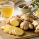 Gingembre frais citron et miel pour une tisane