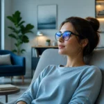 Soulagement apaisant par des lunettes modernes