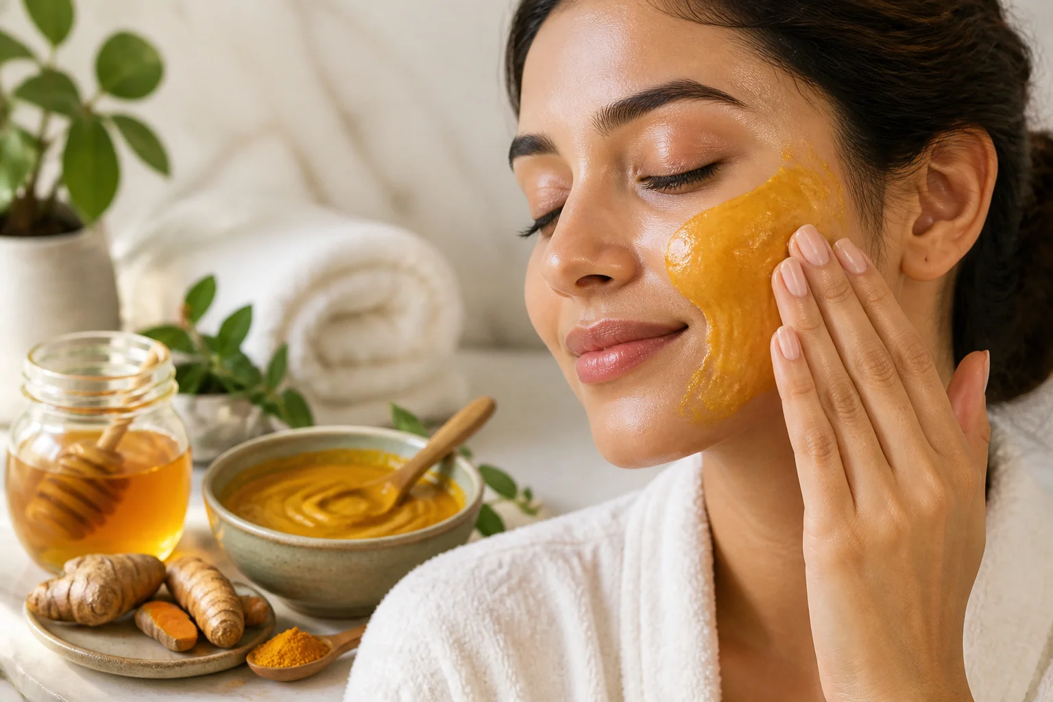 Soin naturel au curcuma et miel