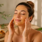 Soin du visage au miel dore