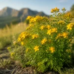 Millepertuis en fleurs sous le soleil