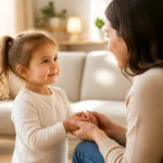 Douce connexion entre un enfant et un adulte