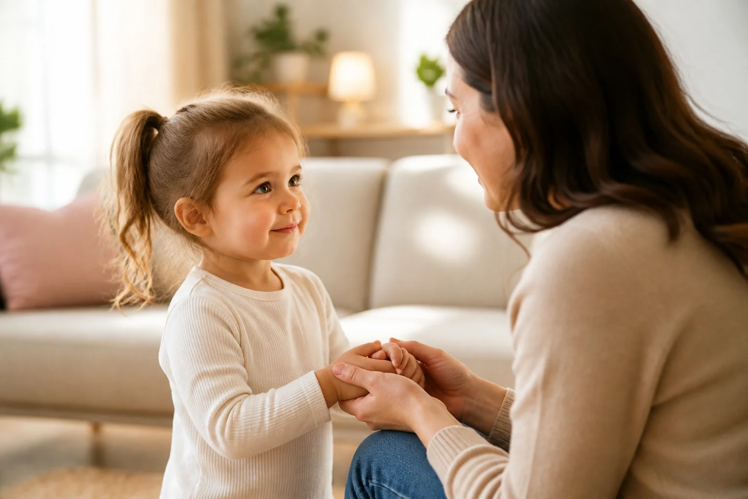 Douce connexion entre un enfant et un adulte