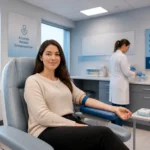 Patient serein dans une salle dexamen medical
