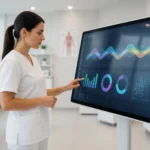 Professionnel de sante analysant des donnees medicales