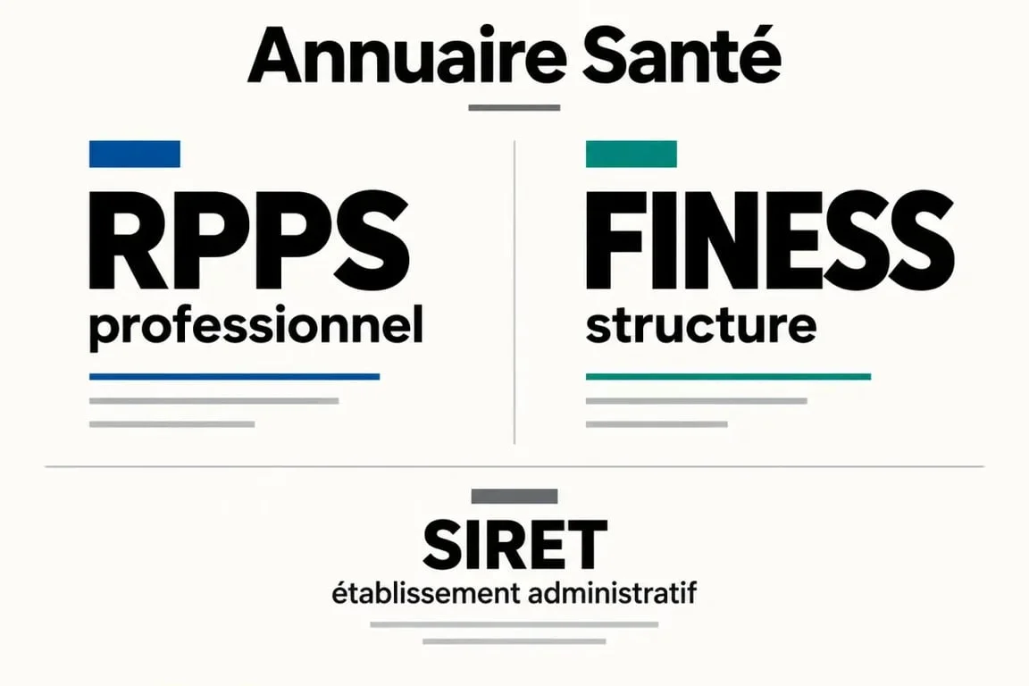 L’Annuaire Santé : comparaison entre les identifiants RPPS, FINESS et SIRET